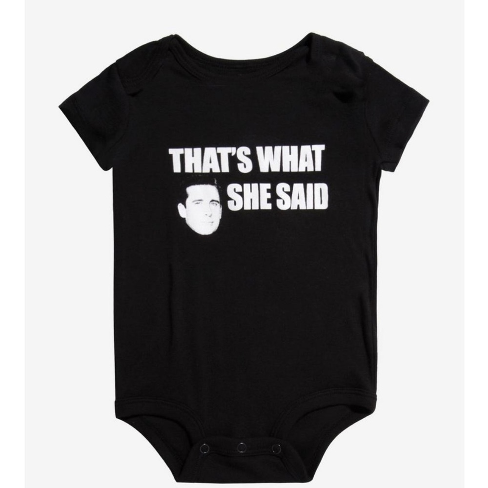 The Office “That’s what she said” Michael Scott Black Onesie Infant Size 12M